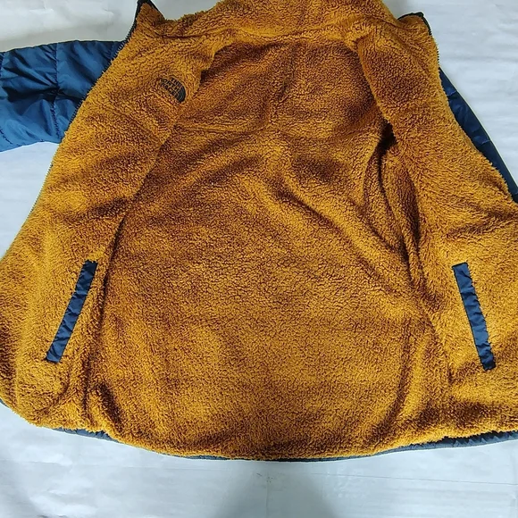 The North Face TNF Reversible Sherpa Fleece Boys Youth Full Zip Coat Jacket L - Picture 6 of 16